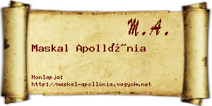 Maskal Apollónia névjegykártya